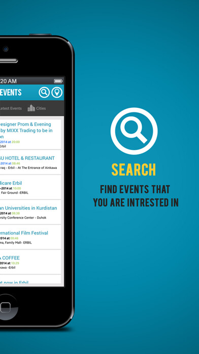 Emulate iPhone app Kurdistan Events using MyAndroid