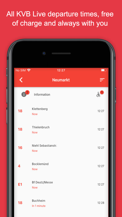 Emulate iPhone app KVB Live Timetable using MyAndroid