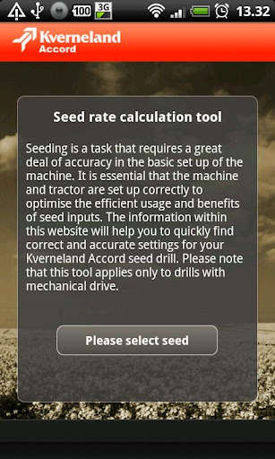 Run android online APK Kverneland Seeding Calculator from MyAndroid or emulate Kverneland Seeding Calculator using MyAndroid Run android online APK Kverneland Seeding Calculator from MyAndroid or emulate Kverneland Seeding Calculator using MyAndroid