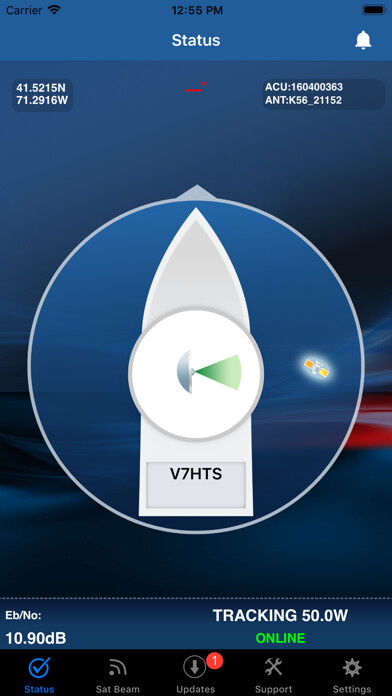 Emulate iPhone app KVH mini-VSAT Broadband using MyAndroid