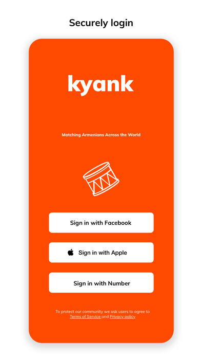 Emulate iPhone app Kyank - Armenian Dating using MyAndroid