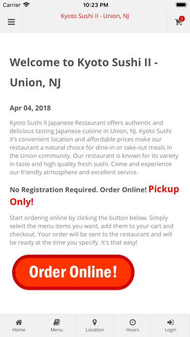 Emulate iPhone app Kyoto Sushi II Union NJ using MyAndroid Emulate iPhone app Kyoto Sushi II Union NJ using MyAndroid