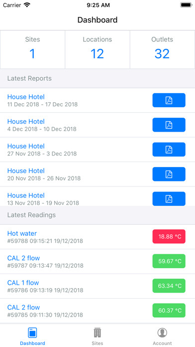 Emulate iPhone app L8log - Legionella Log Book using MyAndroid
