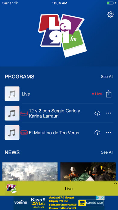 Emulate iPhone app La 91 FM using MyAndroid Emulate iPhone app La 91 FM using MyAndroid