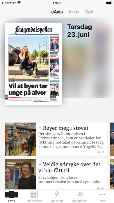 Emulate iPhone app Laagendalsposten eAvis using MyAndroid