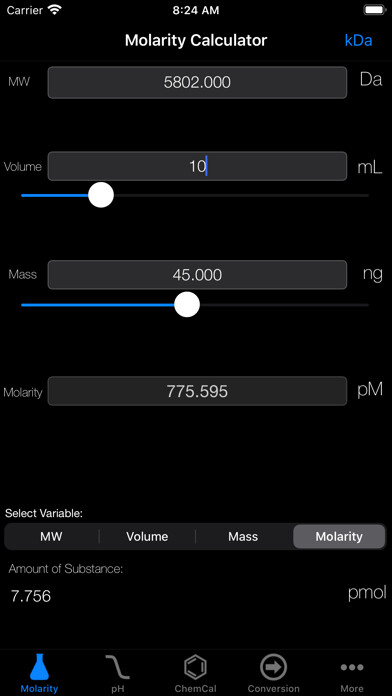 Emulate iPhone app LabCalPro using MyAndroid