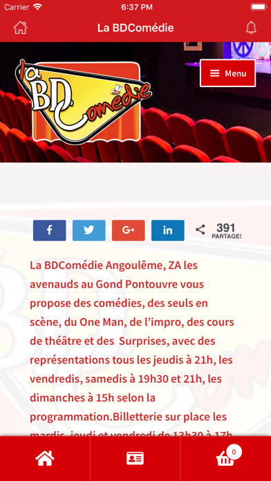 Emulate iPhone app La BDComédie Angoulême Théâtre using MyAndroid Emulate iPhone app La BDComédie Angoulême Théâtre using MyAndroid