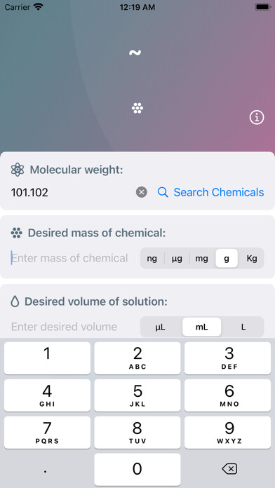 Emulate iPhone app Lab Mate — Molarity & Dilution using MyAndroid Emulate iPhone app Lab Mate — Molarity & Dilution using MyAndroid