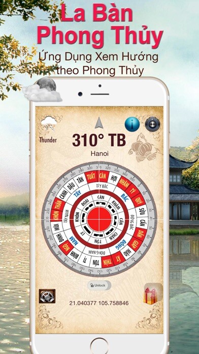 Emulate iPhone app La Bàn Phong Thủy Việt Nam - Compass 360 using MyAndroid