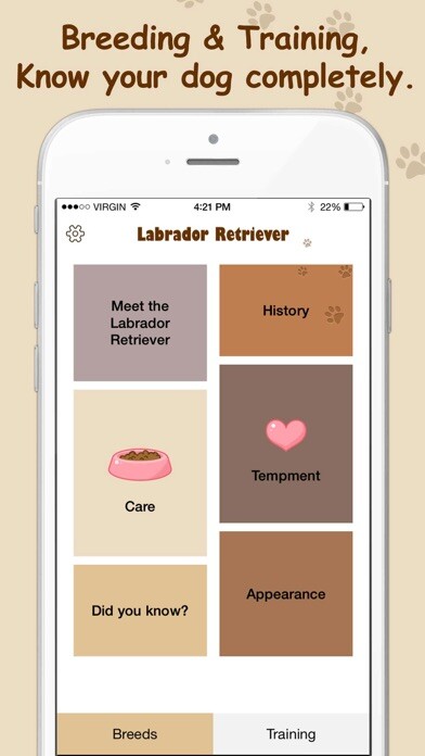 Emulate iPhone app Labrador Retriever Training & Breeding App using MyAndroid