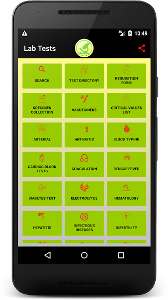 Run android online APK Lab Tests - Normal Lab Values from MyAndroid or emulate Lab Tests - Normal Lab Values using MyAndroid