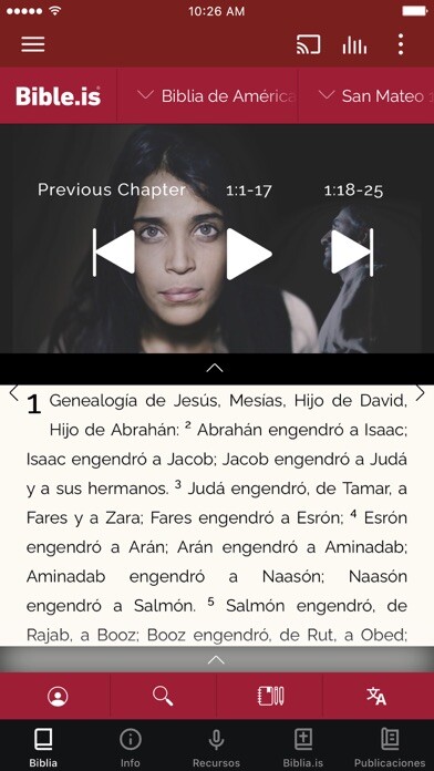 Emulate iPhone app La Casa de la Biblia using MyAndroid