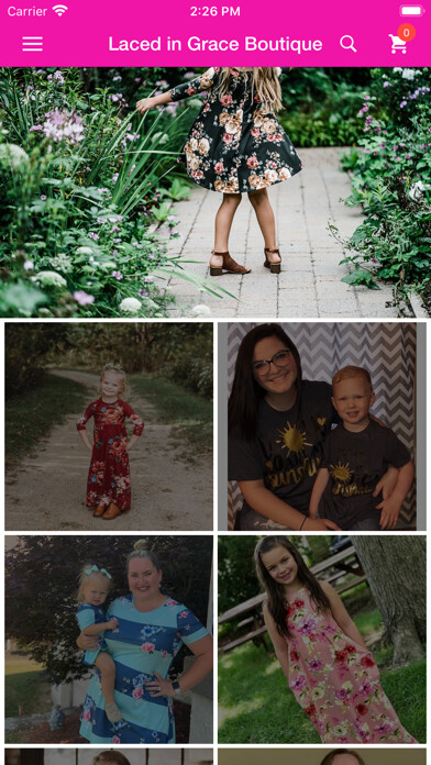 Emulate iPhone app Laced in Grace Boutique using MyAndroid