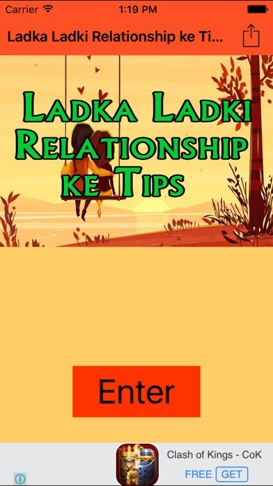 Emulate iPhone app Ladka Ladki Relationship ke Tips - in Hindi using MyAndroid