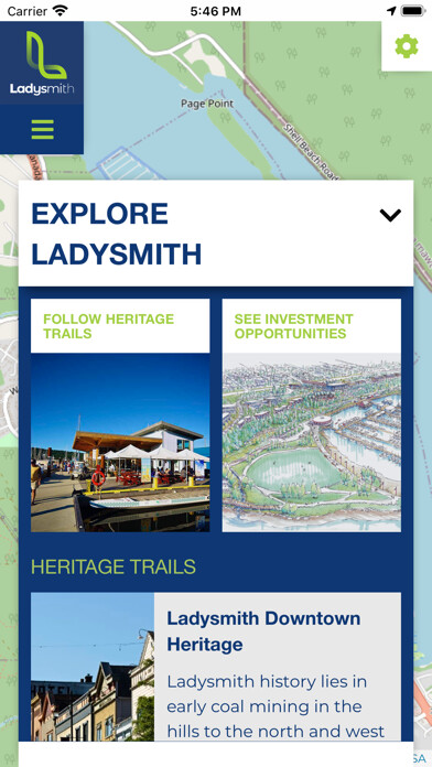 Emulate iPhone app Ladysmith Walking Tour using MyAndroid