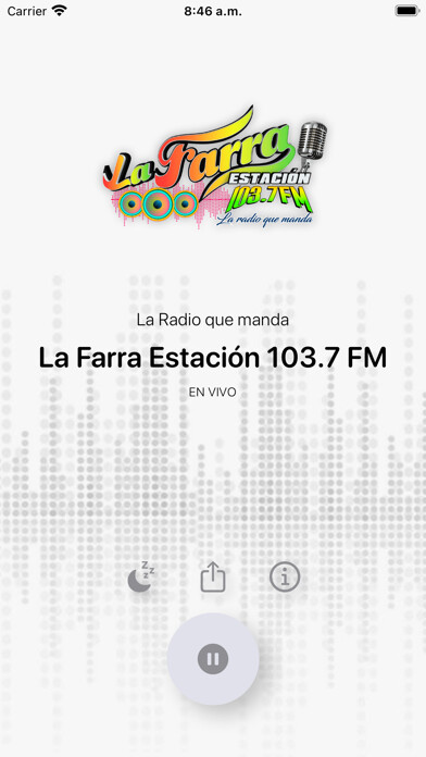 Emulate iPhone app La Farra Estación 103.7 FM using MyAndroid