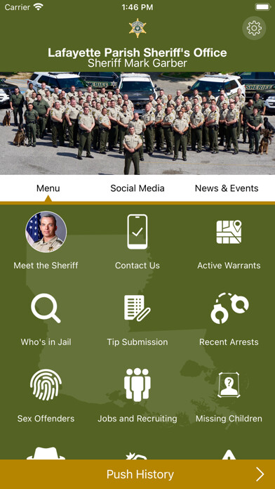 Emulate iPhone app Lafayette Sheriff using MyAndroid