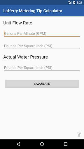 Run android online APK Lafferty Metering Tip Calculator from MyAndroid or emulate Lafferty Metering Tip Calculator using MyAndroid