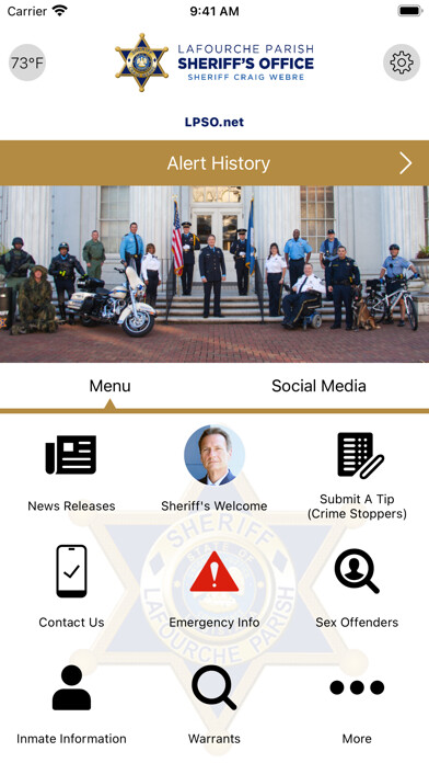 Emulate iPhone app Lafourche Parish Sheriff using MyAndroid