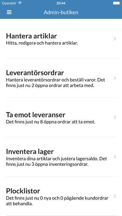 Emulate iPhone app Lagerkoll using MyAndroid