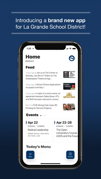 Emulate iPhone app La Grande School District, OR using MyAndroid