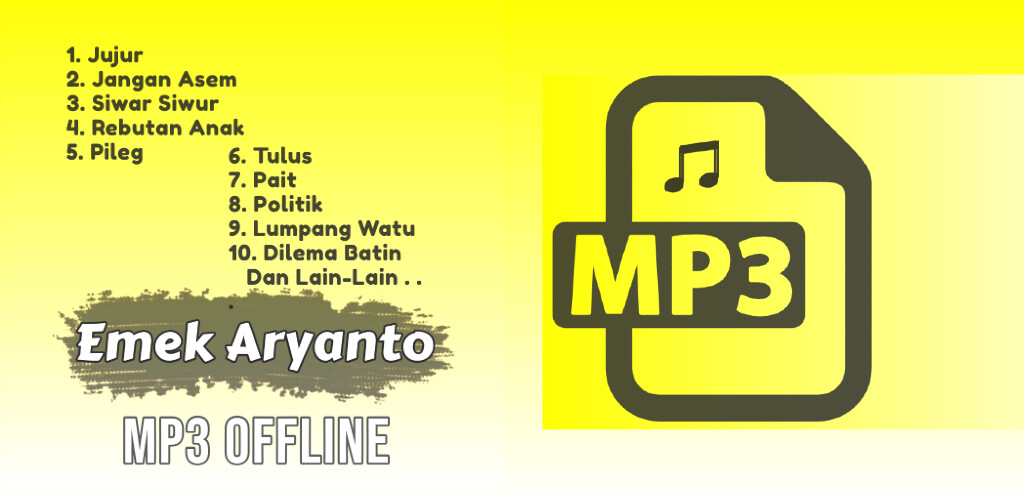 Run android online APK Lagu Emek Aryanto Mp3 Offline from MyAndroid or emulate Lagu Emek Aryanto Mp3 Offline using MyAndroid