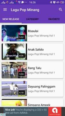 Emulate Android APK Lagu Pop Minang