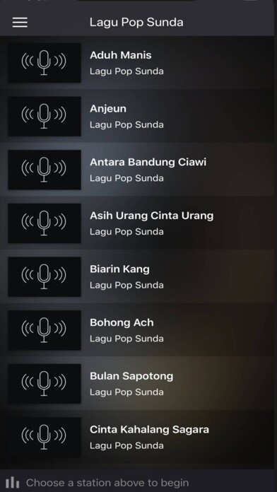 Emulate iPhone app Lagu Pop Sunda using MyAndroid