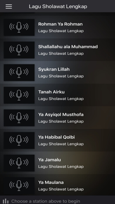 Emulate iPhone app Lagu Sholawat Lengkap using MyAndroid