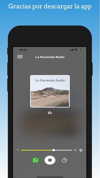Emulate iPhone app La Hacienda Radio using MyAndroid