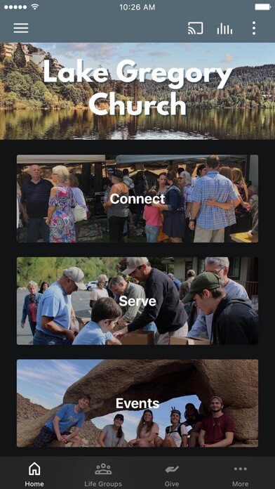 Emulate iPhone app Lake Gregory Church using MyAndroid Emulate iPhone app Lake Gregory Church using MyAndroid