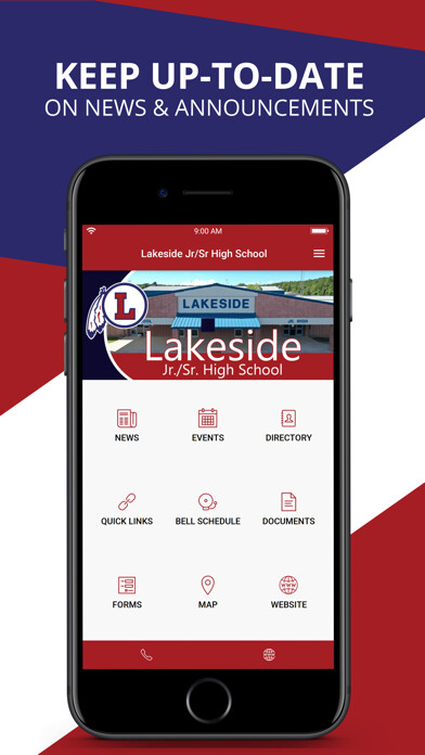 Emulate iPhone app Lakeside Jr/Sr High School using MyAndroid