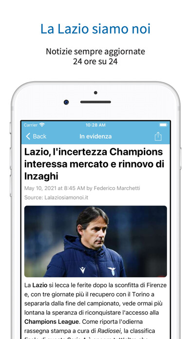 Emulate iPhone app La Lazio Siamo Noi using MyAndroid