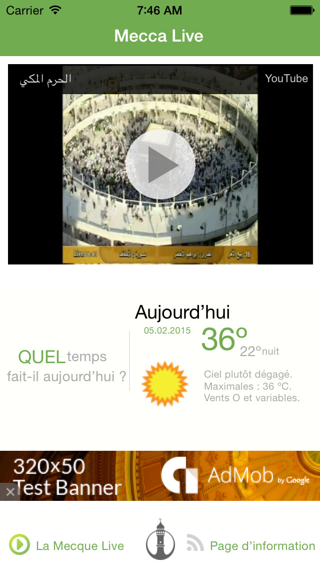 Emulate iPhone app La Mecque en Direct using MyAndroid Emulate iPhone app La Mecque en Direct using MyAndroid