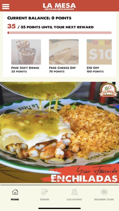 Emulate iPhone app La Mesa Mexican Restaurant using MyAndroid