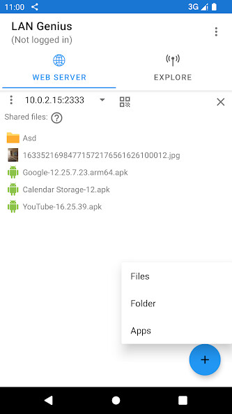 Run android online APK LAN Genius-WiFi Transfer file from MyAndroid or emulate LAN Genius-WiFi Transfer file using MyAndroid