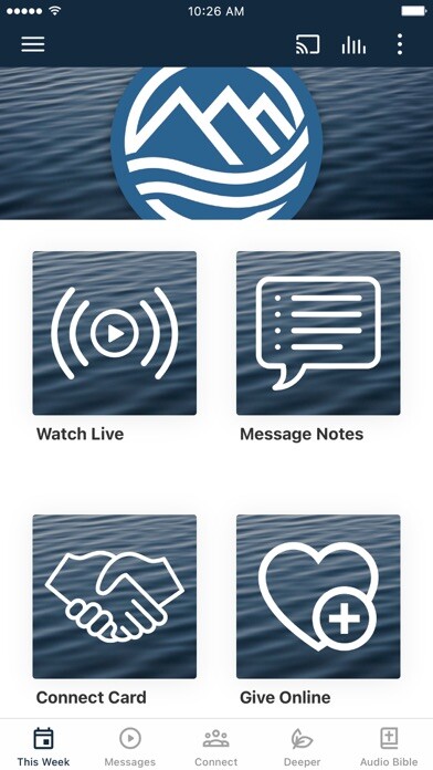 Emulate iPhone app Lanier Point Church using MyAndroid