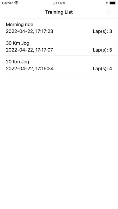 Emulate iPhone app Lap List using MyAndroid