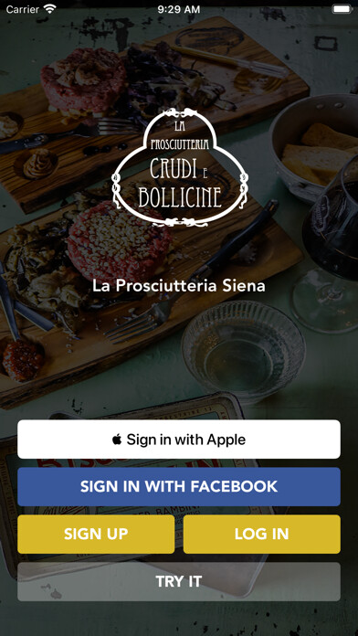 Emulate iPhone app La Prosciutteria Siena using MyAndroid