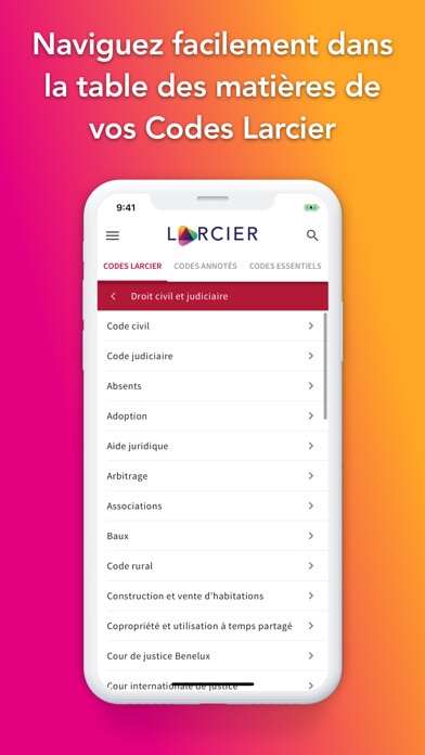 Emulate iPhone app Larcier Code using MyAndroid
