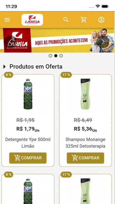 Emulate iPhone app Larissa Supermercados using MyAndroid Emulate iPhone app Larissa Supermercados using MyAndroid