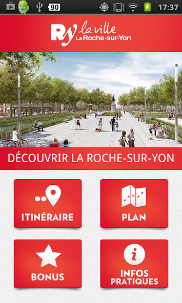 Emulate iPhone app La Roche-sur-Yon Tour using MyAndroid
