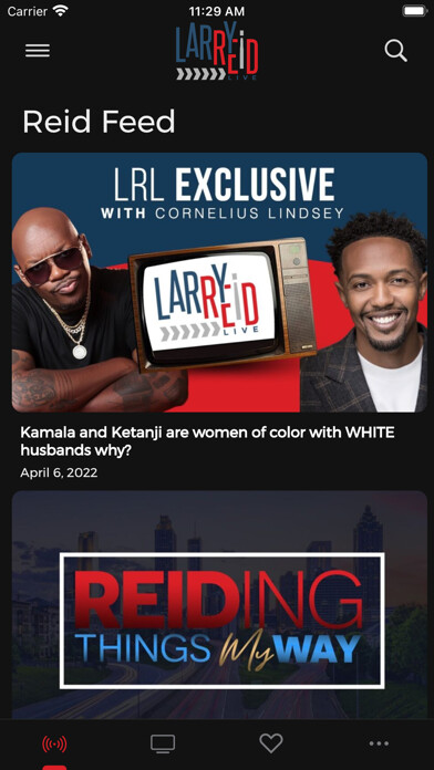 Emulate iPhone app Larry Reid Live using MyAndroid