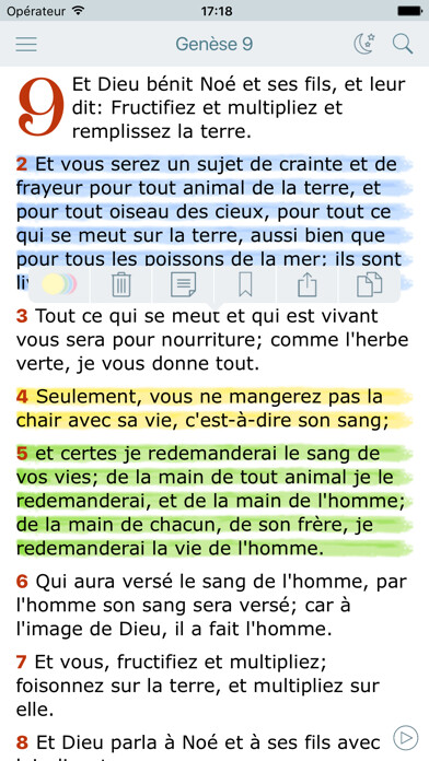 Emulate iPhone app La Sainte Bible Darby en Français (French Audio) using MyAndroid