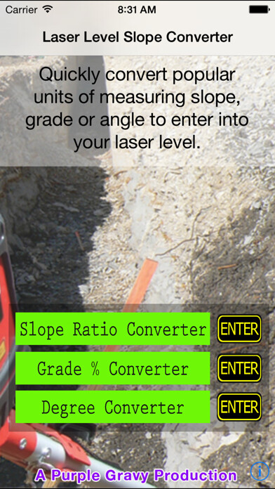 Emulate iPhone app Laser Level Slope Converter using MyAndroid Emulate iPhone app Laser Level Slope Converter using MyAndroid