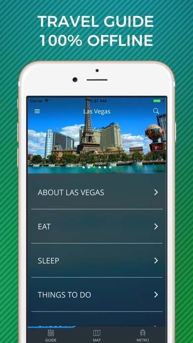 Emulate iPhone app Las Vegas Travel Guide with Offline Street Map using MyAndroid