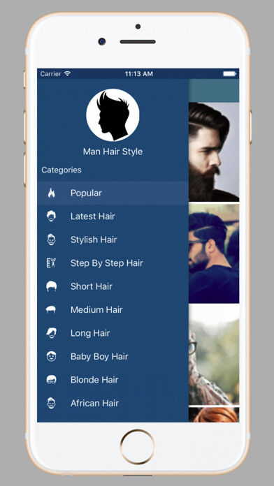 Emulate iPhone app Latest Hair Style For Men using MyAndroid Emulate iPhone app Latest Hair Style For Men using MyAndroid
