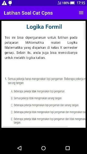 Run android online APK Latihan Soal CAT CPNS from MyAndroid or emulate Latihan Soal CAT CPNS using MyAndroid