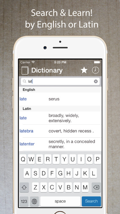 Emulate iPhone app Latin English Dictionary Pro using MyAndroid