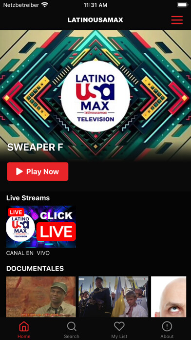 Emulate iPhone app LATINOUSAMAX using MyAndroid